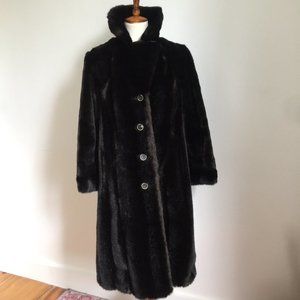Vintage Faux Beaver Fur Womens Coat